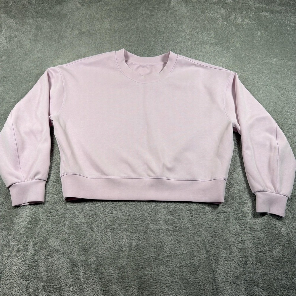 Lululemon Perfectly‎ Oversized Cropped Crew Sweatshirt Womens 6 Pink Softstreme
